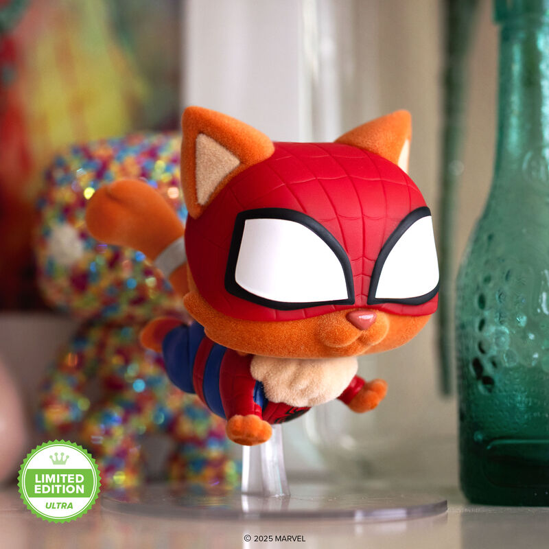 Spider-Cat (Flocked) with Pop! Protector